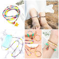 1 Box Round Acrylic English Alphabet Letter Beads Set With Stretch Cords For Name Bracelets Jewelry Making Kit For Children Gift. 
