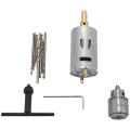 NANLIY- Dc 12V Motor Small Hand Drill Drilling Machine Compact Set With 10Pc 0.5-3Mm Drill Bit 0.3-4Mm Jto Keyless Chuck. 