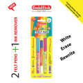 Goldfish Kids Felt Pen with Erasable Blue Ink - (2 Felt Pen with 1 Ink Remover in Blister Pack) -  2 Colourful Blister Packing. 