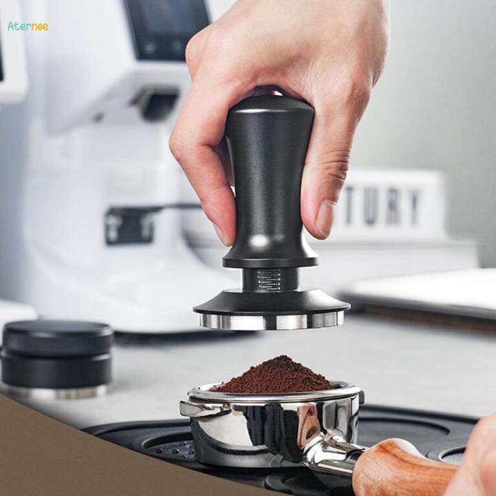 Stainless Steel Coffee Tamper Spring Loaded Tamper Leveler Coffee Bean Press Portable Espresso Hand Tamper for Portafilter Espresso Machines , 58mm