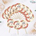 CUSTOMIZED Baat Pakki Mithai Cupcake Toppers Pack of 12, Perfect for Engagement & Wedding Party Celebration, 2.5 inches mini Toppers. 