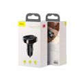 Baseus S-09A T typed Bluetooth MP3 USB Car Charger For Phone 3.4A (Standard edition) With LED Display Car Phone Charger for Oppo Xiaomi - Black. 