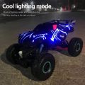 RC Cars 1/16 Scales Remote Control Car 4WD Off-Road Rock Crawler,2.4GHz All Terrain Monster Truck with Rear Fog Stream 5 LED Lighting Modes,2 Battery for 60 Min Play, Toy Car Gift for Boys and Adults. 