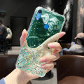 For Huawei Y6S Cover Fashion Shiny Glitter Starry Space Girls Slim Phone Case Clear Pink Soft TPU Silicone Bumper Shockproof Protective Back Cover. 