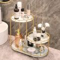 Makeup Organizer Shelf, 3 Tier Cosmetic Storage Basket With Removable Tray, Vanity Organizer Rack Bathroom Organizer Cosmetic Storage Shelf for Dresser and Countertop, Cosmetics Storage Rack Make-Up Organizer Shelfs Bathroom Shelfs Rack.. 