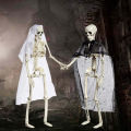Halloween Skeleton Animated Foldable Plastic Couple Skull Bones Ornaments Party Decoration. 