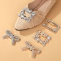 Fashion Shiny Crystal Shoes Decorations Clip Women Shoe Buckle Accessories High-heeled Square Rhinestones Removable Flower. 