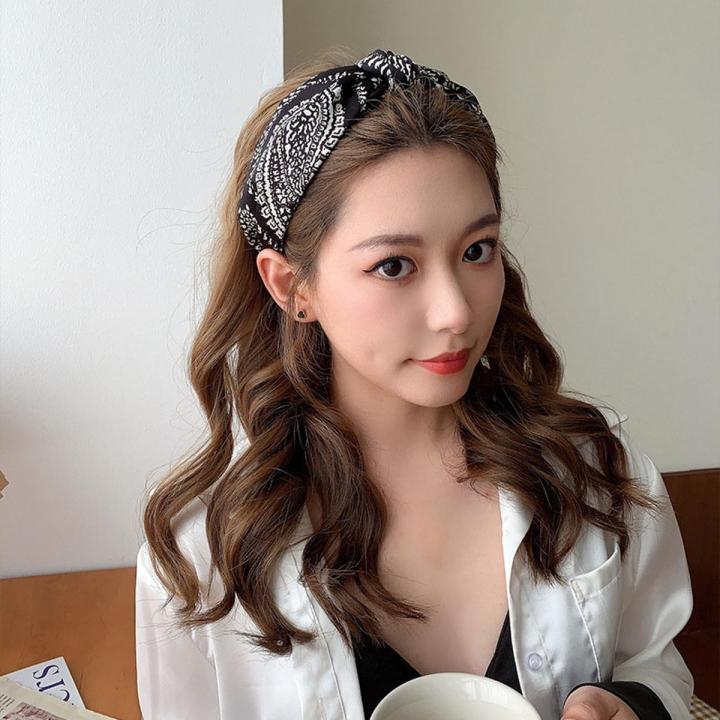 Retro Women Hairbands Classic Plaid Floral Headbands Knot Girls Headbands Turban Korean Style Hair Accessories