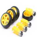 Set of 4 Smart Car Wheels with 3–6V DC Gear Motors – DIY Robot Kit for Arduino, STEM & Car Chassis Projects. 