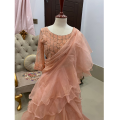 Elegant Designer Ruffle Saree saree style 2024 e #style new embroidery saree. 