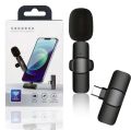 K8 Wireless MICROPHONE Vlogging Mic for Type C Android, IOS Lightining & 3.5mm Jack. 