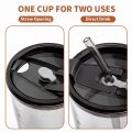 Techmanistan Glass Tumbler with Straw, Lid, Handle With Protective Leather Sleeve, Reusable Glass Coffee Tumbler, Glass Straw Milk Coffee Cup With Lid. 