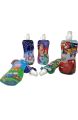 Adjustable Foldable Cartoon Print Pichku Bottle - lunchbox 500 ml Water Bag  (Pack of 6, Multicolor, Plastic) Eco-Friendly 500ML Baby Packaging Reusable Squeeze Pouch Plastic Smoothie Squeeze Bags Refillable Zip Lock Bag For Kids. 