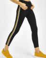 BLACK WHITE & YELLOW STRIPES ANKLE LENGTH JEANS FOR HER. 