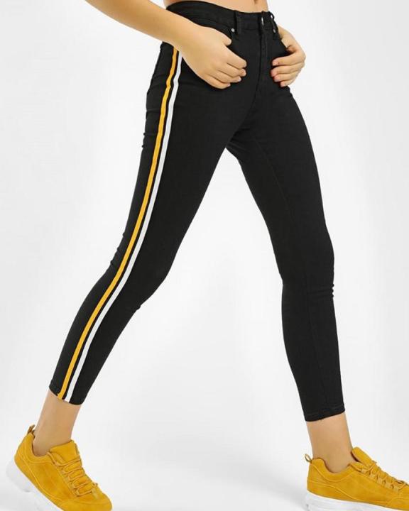 BLACK%20WHITE%20&%20YELLOW%20STRIPES%20ANKLE%20LENGTH%20JEANS%20FOR%20HER%20-%20Image%204