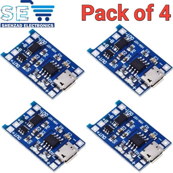 Module Chargeur TP4056 Pour Batteries 18650 LiPo Lithium - 1A Avec Protection Décharge - Neuf