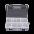 F-240 Double Layer 8 Partitions Transparent Plastic Storage Box Craft Box Components Box Jewelry Box by Eelectrica. 