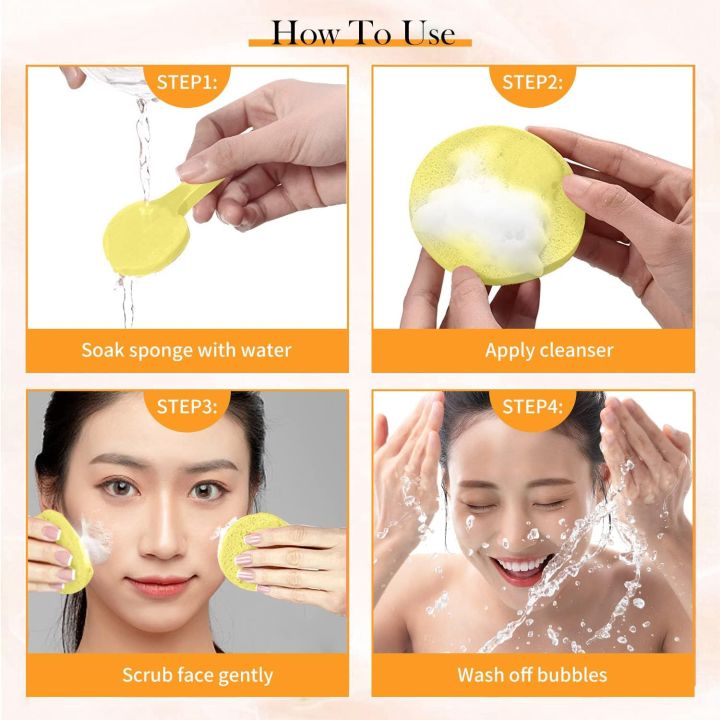 Facial Cleansing Sponge for Cleaning, 12 Pcs Compressed Face Sponges Round Makeup Face Wash Sponge Cleaning Stick, Reusable Facial Sponges Makeup