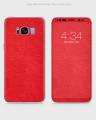 Samsung S8 Phone Skin Front Back And Sides Red Classic Leather Texture Skin. 