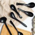 5pcs Japanese Style Spoons Soup Spoon Black Matte Asian Ladle Spoon with Long Handle for Restaurants. 
