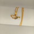 Gold Plated double Dil Locket With Chain with Heart Pendant Necklace for Ladies & Girl. 