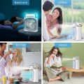 Portable Air Conditioner Fan - Mini Evaporative Air Cooler with 7 Colors LED Light - 1/2/3 H Timer - 3 Wind Speeds and 3 Spray Modes for Your Desk - Nightstand, or Coffee Table - Neck Fan - Mini Cooling AC Fan Desk Cooler With Spray Modes. 