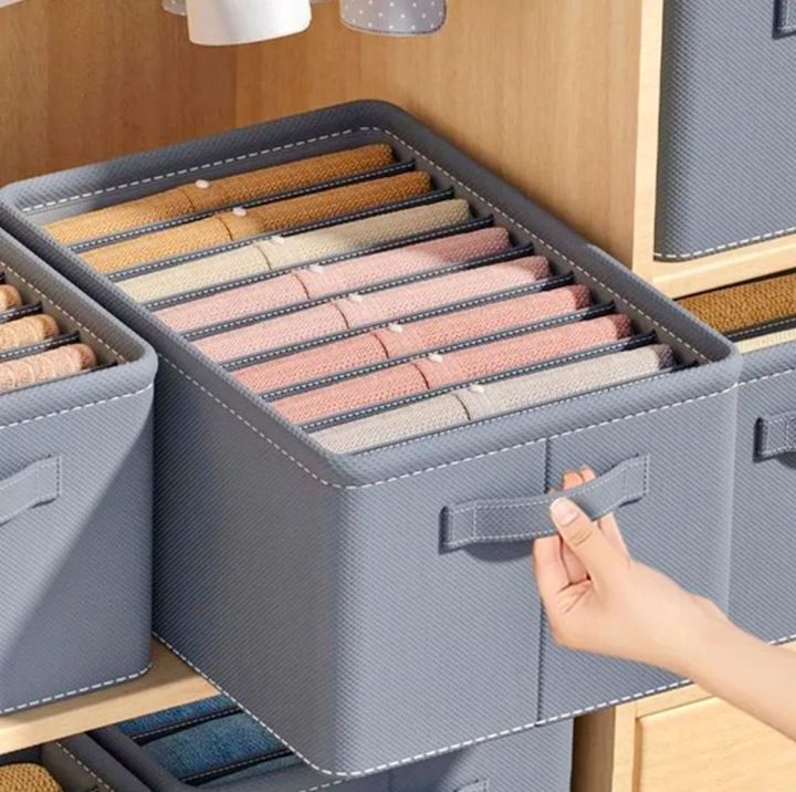 6 Grids Washable Wardrobe Clothes Organizer, Jeans Compartment Storage