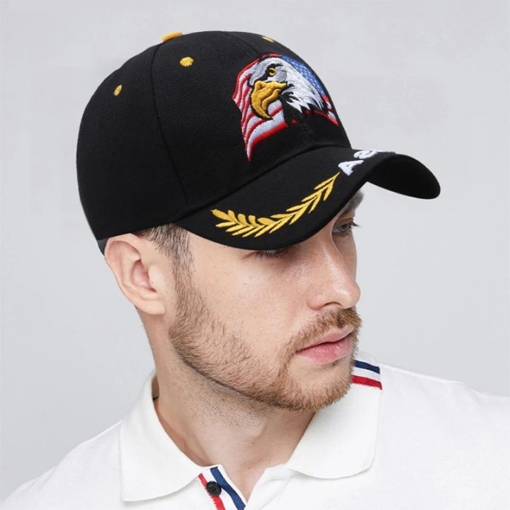 Men's USA Eagle Baseball Cap American Flag Embroidery Snapback Dad Hat Male Summer Casual Hip Hop Caps