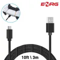 Energy - ENRG Type C Cable For Ps5 Controller 10ft Extra Long Fast Charging And 480Mbps Black. 