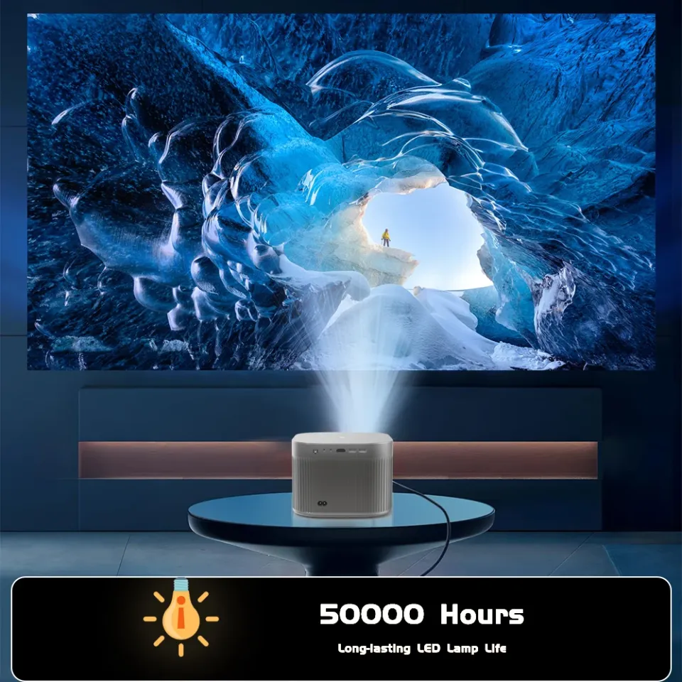 F18 Android Projector 550 ANSI Lumens Auto Focus 4K Ultra HD native 1920X1080P Dual Wifi6 BT Home Theater outdoor Smart Projector better than HY350 | Daraz.pk