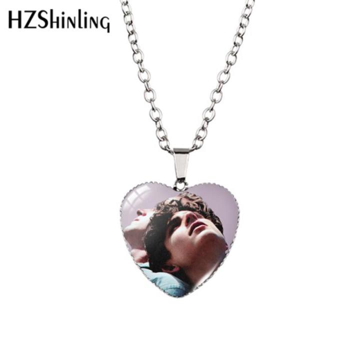 New Call Me By Your Name Pendant Necklace Glass Photo Jewelry Elio Oliver Heart Pendants Necklaces