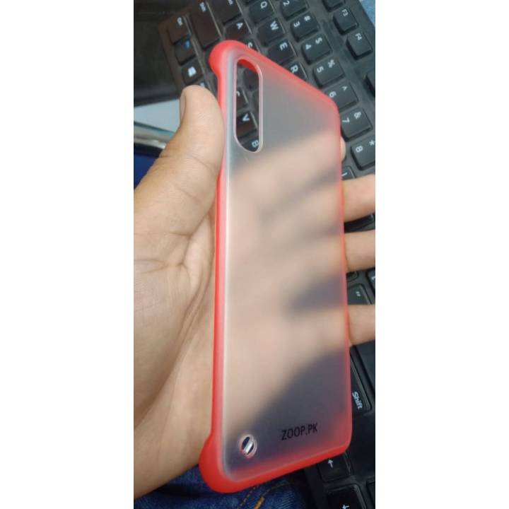 Samsung Galaxy A50 Frameless Case PC Case Hard Transparent Matte Back Cover  - Red