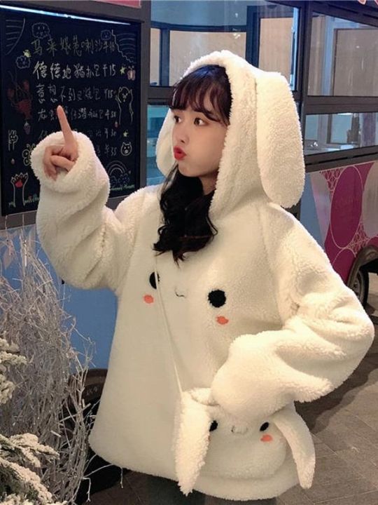 Winter%20Hooded%20Women%20Cute%20Rabbit%20Ear%20Student%20Hoodie%20Full%20Sleeve%20Sweet%20Warm%20Hoody%20Bunny%20Cartoon%20White%20Coat%20Fashion%20New%20Streetwear%20-%20Image%203