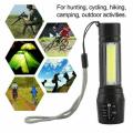Mini Rechargeable LED Flashlight Torch COB+XPE Portable Torch Zoomable Focus Light Tactical Flashlight with Pen Clip and Box. 