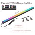 COOLMOON 2X Computer RGB Color Light Strip 5V/3PIN Aluminum Chassis Light with Magnetic Multicolor RGB LED Lamp. 
