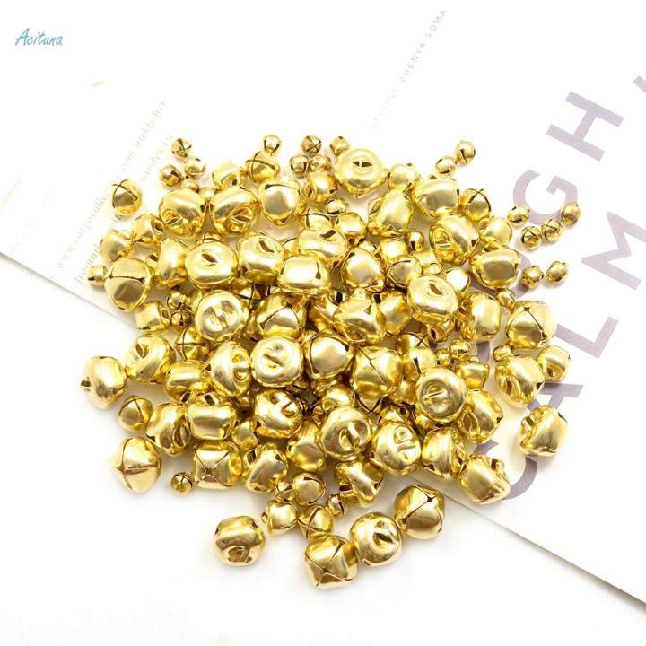 150Pcs 6/10/15mm Golden Bell for Jewelry Making Charms Wedding Craft