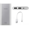 Samsung 10000mAh Fast Charging Power Bank with Type C Cable Dual Port Silver. 