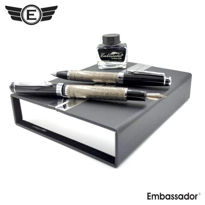 Embassador%20World%20Map%20Fountain%20Pen%20&%20Ball%20Pen%20Set%20-%20Image%202