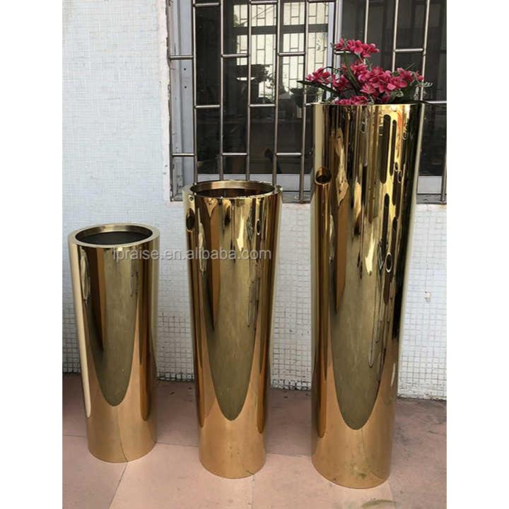 3 ps tall metal luxury vases customized