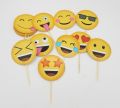 EMOJI THEME CUPCAKE TOPPERS PACK OF 10 CUPCAKE TOPPERS. 