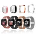 Milanese Strap For Fitbit Versa 2 3 Sense Lite Band With TPU Case Screen Protector Bumper For Metal Bracelet For Versa Watch. 