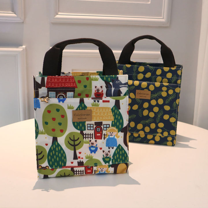 South Korea waterproof lunch bag primary school student lunch box bag with rice to work Korean version tote bag mummy bag