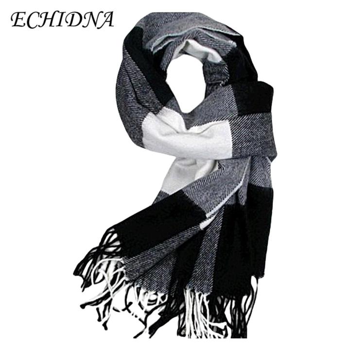 ECHIDNA Men Winter Scarf Tassel English Stylish Washable Men Muffler