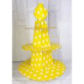 YELLOW POLKA DOT THEME CUPCAKE STAND 3 TIERS CUPCAKE STAND. 