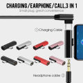Portable 2 in 1 type C charge connector audio headphones adapter for MIUI Huawei. 