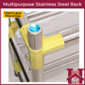 5 Layers High Quality Multipurpose & Multiuse Stainless Steel Rack Usage as Shoes Rack, Kitchen Rack, Bathroom Rack and more. 