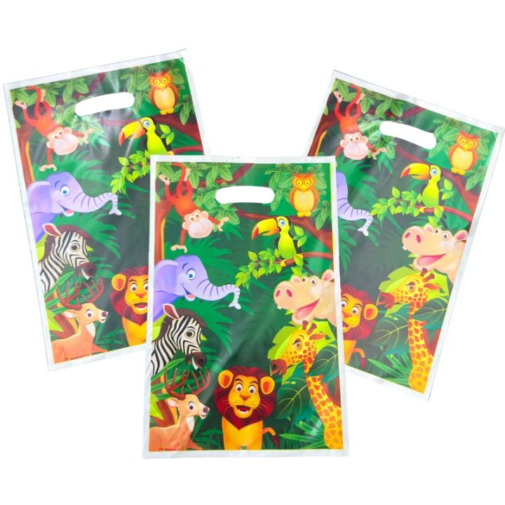 Jungle%20Goody%20Bags%20-%2010%20x%206%20Inch%20-%20Gift%20Bags%20-%20Jungle%20Themed%20Party%20-%20Green%20-%20Unisex%20-%20Pack%20Of%2010%20-%20Image%204