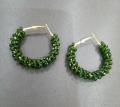 Girly By Hina Dark Green Hoop Earrings Size 1.5 Inch. 