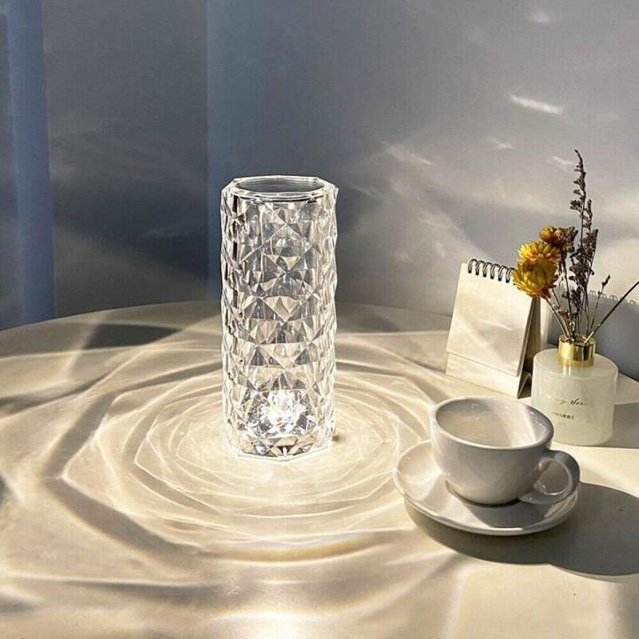 CRYSTAL LAMP TOUCH CONTROL BEAUTIFUL COLOR CHANGING RECHARGEABLE TABLE LAMP FOR BEDROOM , LIVING ROOM AND KIDS ROOM