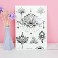 【HOT】 Black Lace Pattern Rose Peony Flower Girls Temporary Tattoos For Waterproof Tattoo Stickers 3D Blossom Lady Shoulder DIY. 